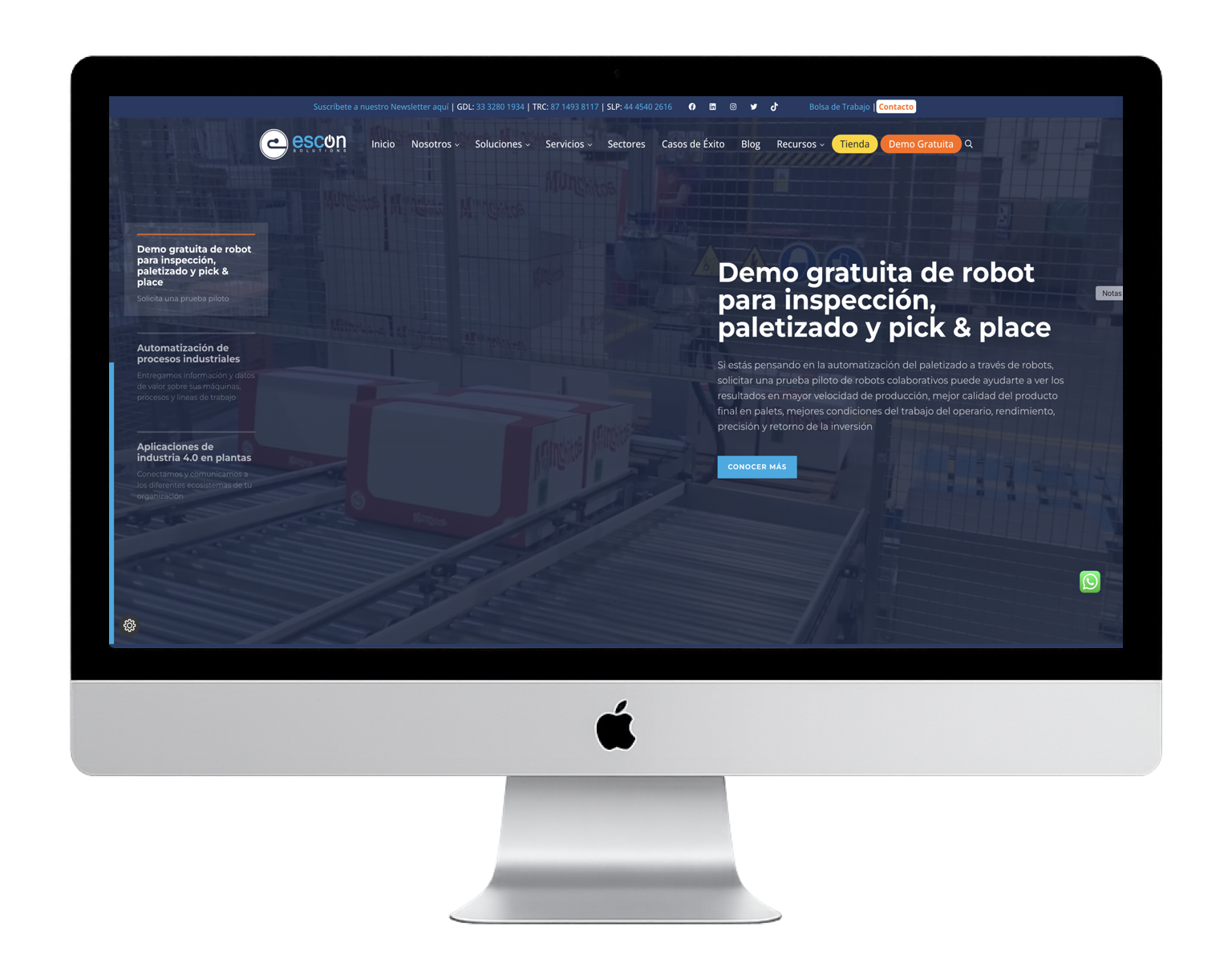 diseño web industrial para ceos - escon solutions