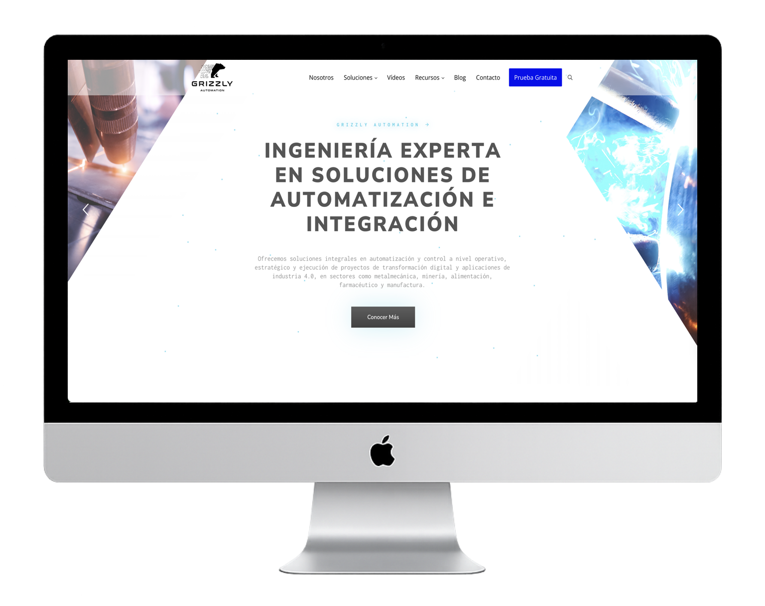 diseño web industrial para ceos - grizzly automation